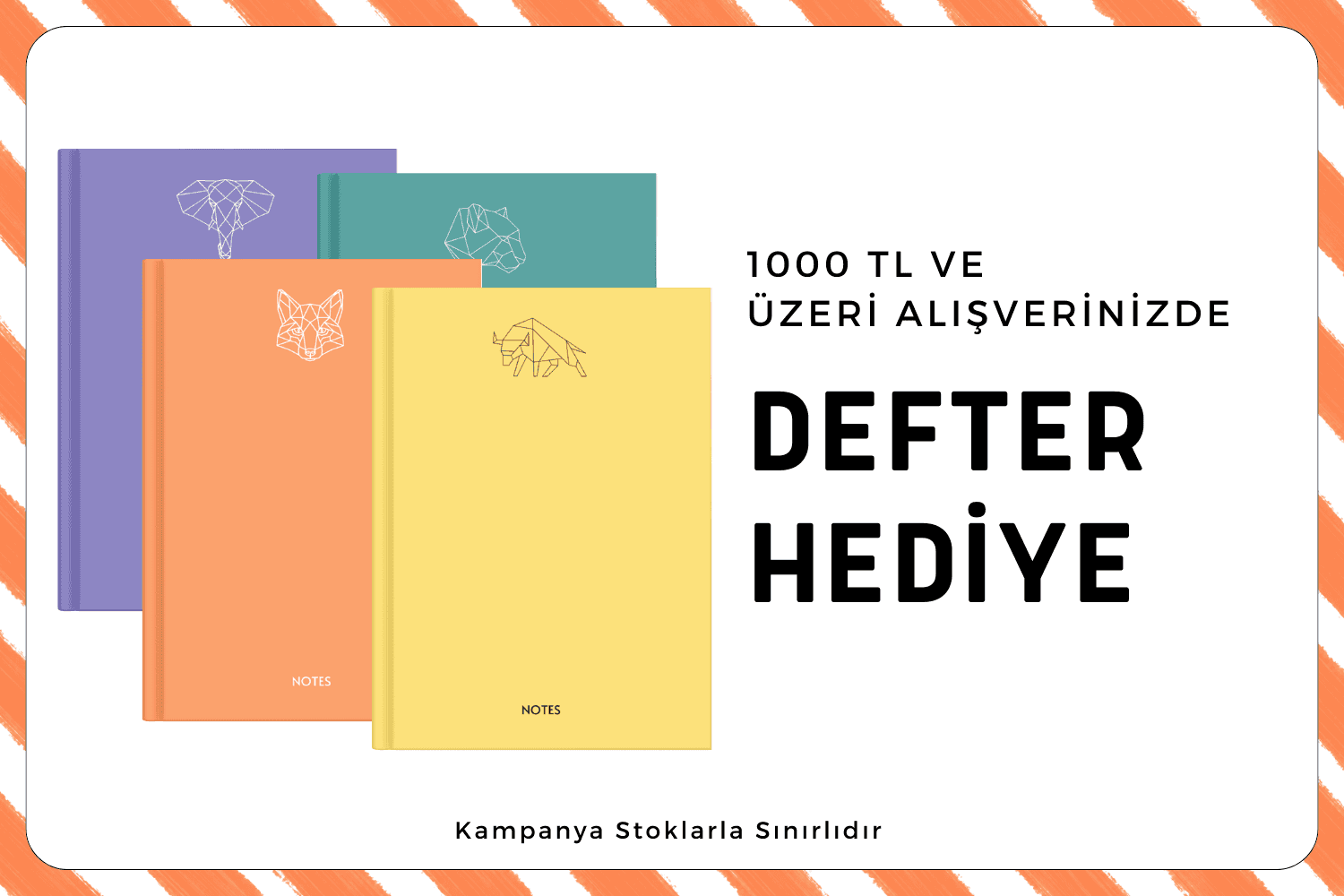 1000 ₼ Üzeri Alışverişlerde Defter Hediye