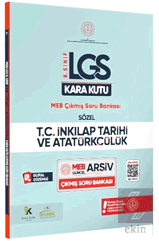 8. Sınıf LGS T.C İnkılap Tarihi ve Atatürkçülüğün Kara Kutusu Dijital Çözümlü Çıkmış Soru Bankası