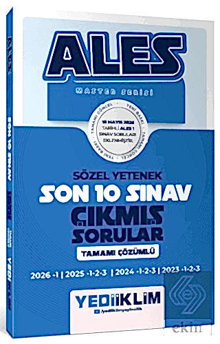 ALES Master Serisi Sözel Yetenek Tamamı Çözümlü Son 10 Sınav Çıkmış Sorular (10 Mayıs 2026 ALES -1 Ekli)