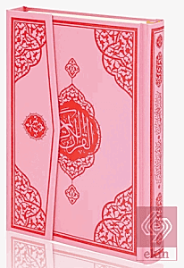 Cami Boy Bilgisayar Hatlı Arapça Cilt Bezi Mıklepli Kuran-ı Kerim - Pembe