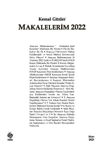 Makalelerim 2022 / Kemal Gözler