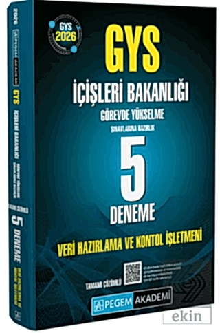 2026 GYS İçişleri Bakanlığı Görevde Yükselme Sınavlarına Hazırlık 5 Deneme Veri Hazırlama ve Kontrol İşletmeni