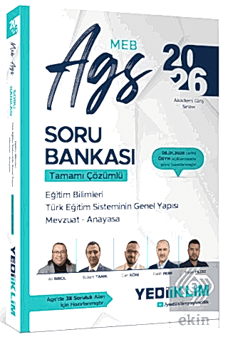 2026 MEB AGS Eğitim Bilimleri Türk Eğitim Sisteminin Genel Yapısı Mevzuat Anayasa Tamamı Çözümlü Soru Bankası